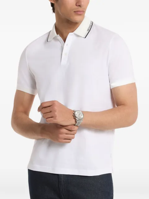 Michael Kors logo-trim polo shirt White CS652WR19P
