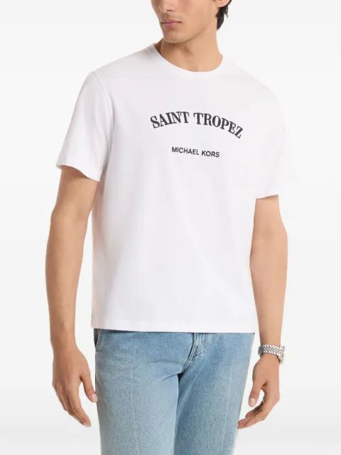 Michael Kors Saint Tropez embroidered T-shirt White CS652XSFV4