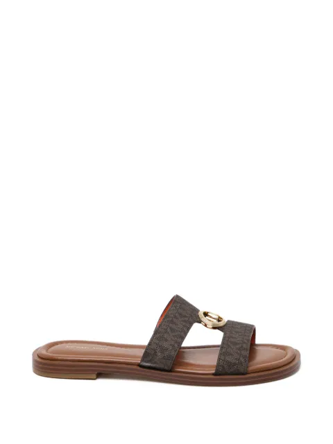 Michael Kors all-over logo buckle sandals Brown 40S6ERFS2B