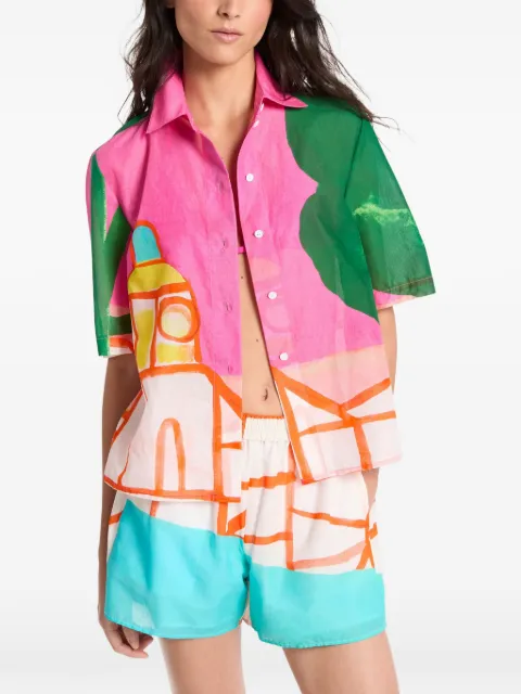 Michael Kors St Tropez graphic-print shirt Pink MS64106L7Z