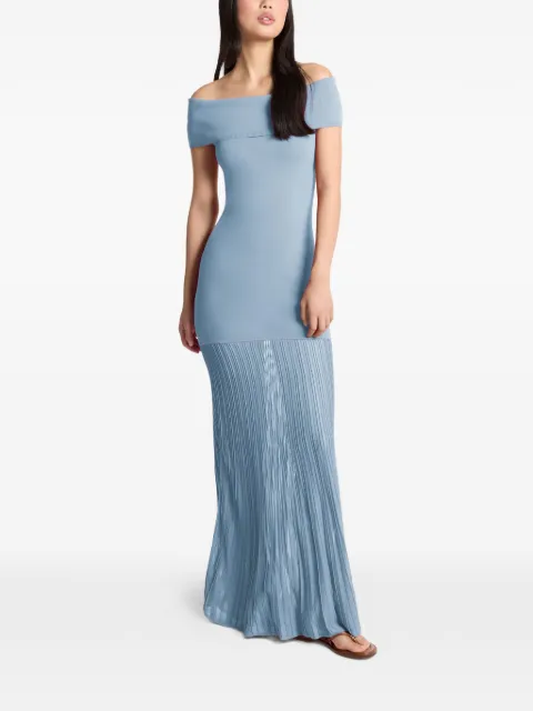 Michael Kors fold over pleated maxi dress Blue MS683HGBFD