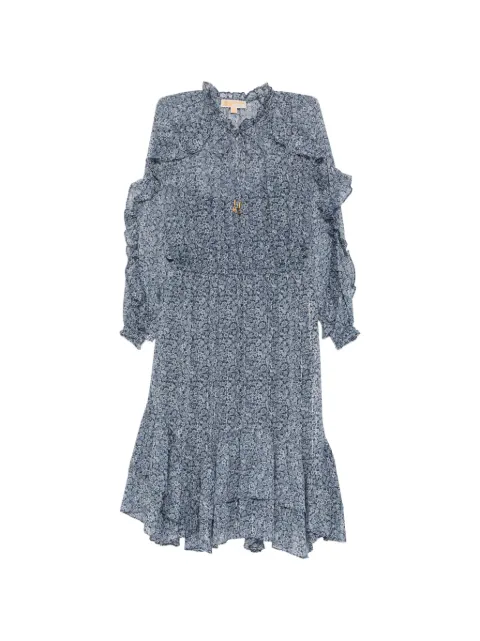 Michael Kors floral ruffle midi dress Blue MS683HXKN7