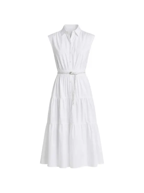 Michael Kors tiered shirt midi dress White MS683I5KLZ
