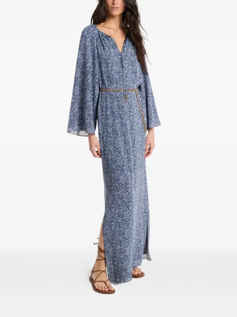 Michael Kors floral-print v-neck kaftan Blue MS682SFKMN
