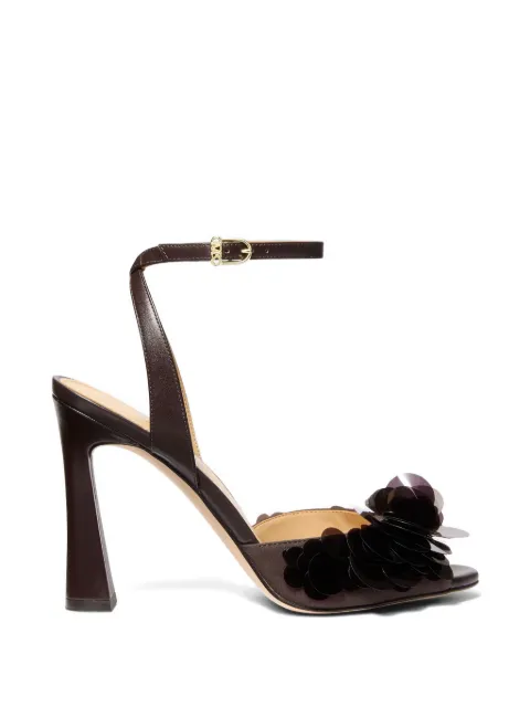 Michael Kors Loretta sequin-embellished sandals Brown 40S6LRHS1Q