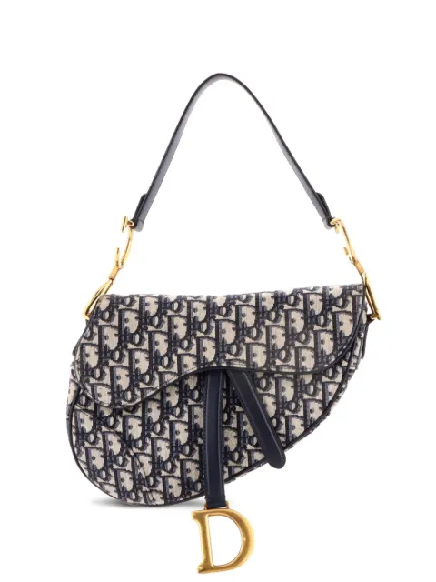 Christian Dior Pre-Owned Saddle Handbag Oblique Canvas Medium shoulder bag Blue YU6DXLXCL7NSXSET