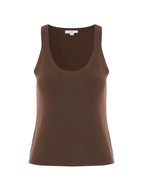 Vince scoop-neck ribbed tank top Brown V182179855