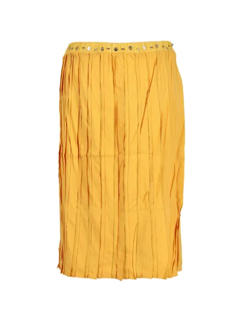 Fendi Pre-Owned pleated midi skirt Yellow W2511106