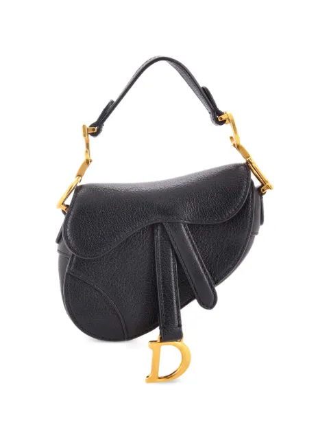Christian Dior Pre-Owned Saddle Handbag Leather Micro satchel Black SQF33CRE60LXCCC7