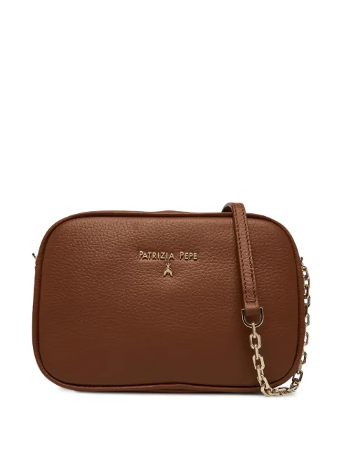 Patrizia Pepe logo-lettering leather shoulder bag Brown CB0071L001B111
