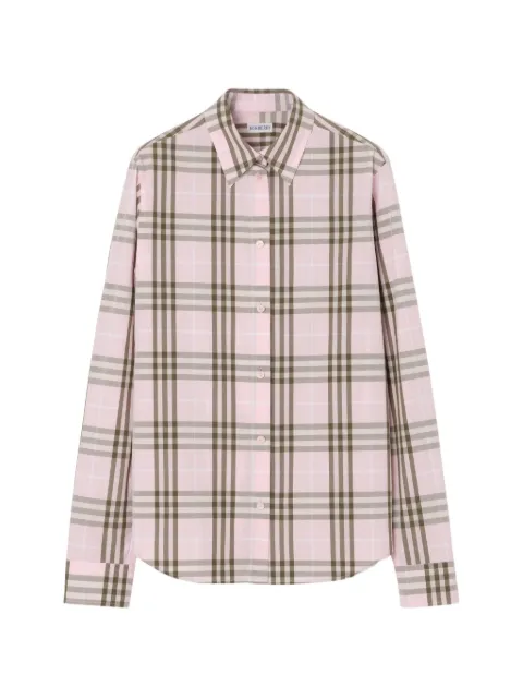 Burberry check-pattern cotton shirt Pink 8127212