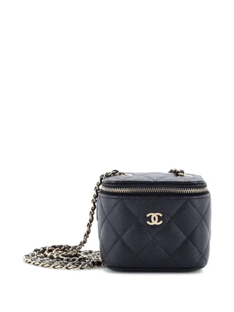 CHANEL Pre-Owned Classic Vanity Case with Chain Quilted Caviar Mini pouch Black U5QX1KEMS4H8ZWY3