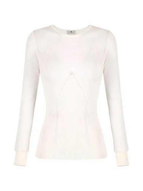 Elisabetta Franchi sheer knit top Neutrals MK63Q61E2