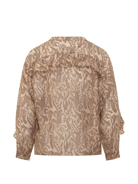 Ba&Sh Tunella ruffled paisley shirt Neutrals 1E26TUNE