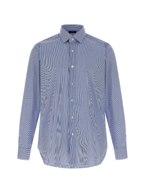 Barba striped buttoned cotton shirt Blue I1U12P01540780001