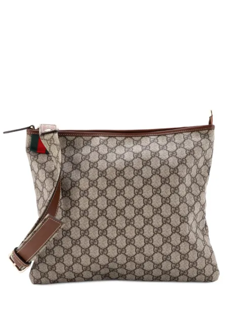 Gucci Pre-Owned Web Loop Flat Messenger GG Coated Canvas Large crossbody bag Brown 837BN454ID4NU7GN