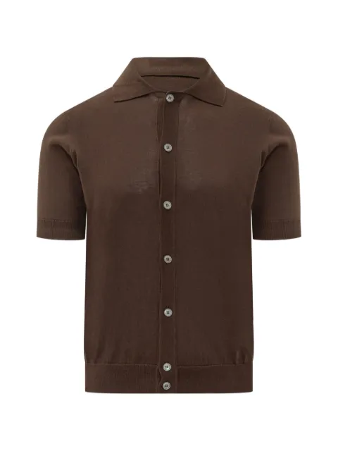 Filippo De Laurentiis short-sleeve knitted shirt Brown CA1MCSU12R
