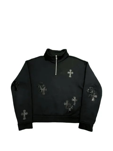 Chrome Hearts Cross-patch quarter-zip sweater Black CHRM0834