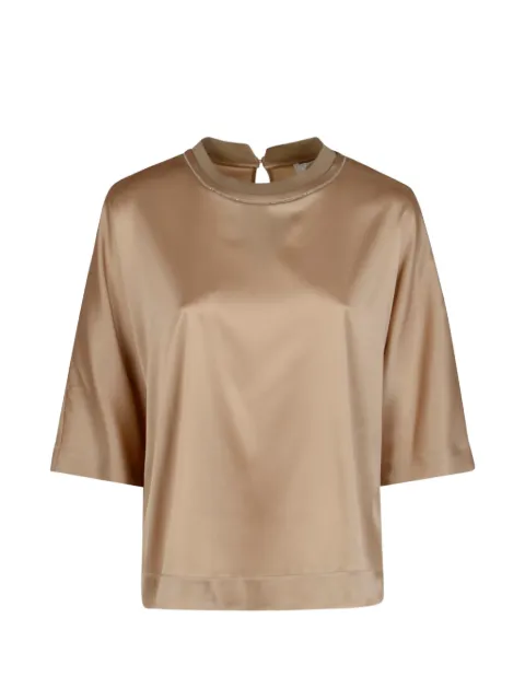 Peserico beaded-collar shirt Neutrals A068712372E46E