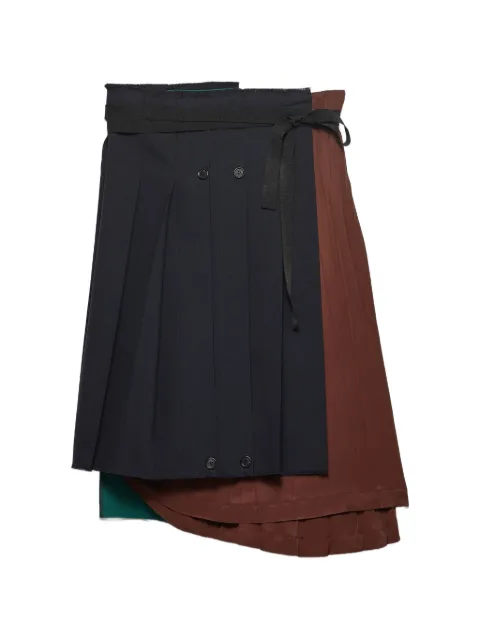 Prada pleated wrap skirt Blue P164IROOO19Q3