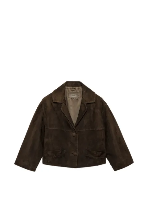 Prada cropped suede jacket Green 55861SOOO180Y