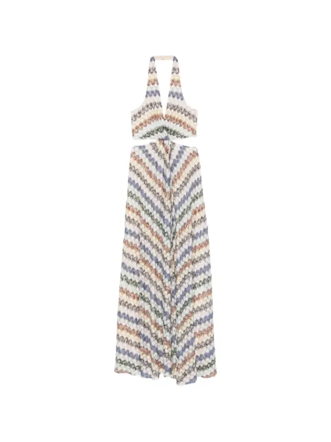 Missoni zigzag-knit cutout maxi dress Neutrals DS26WG0J