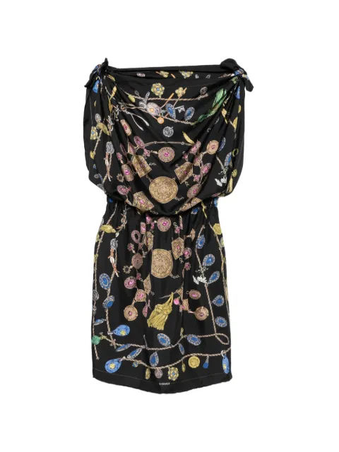 Versace printed silk twill midi dress Black 10258711A18673