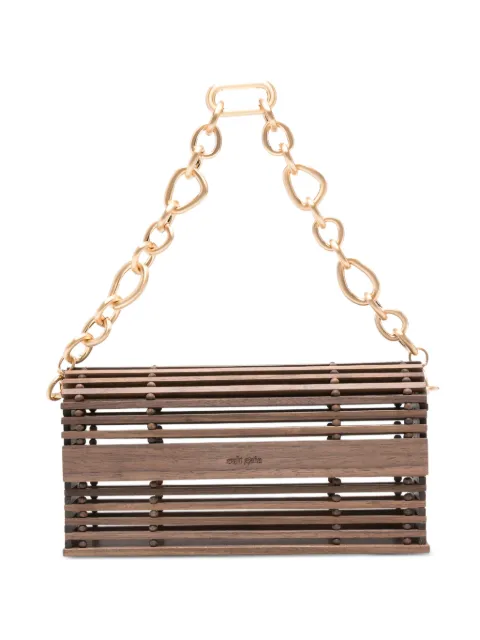 Cult Gaia Sylva chain-link shoulder bag Brown HDBSH1371WD3550