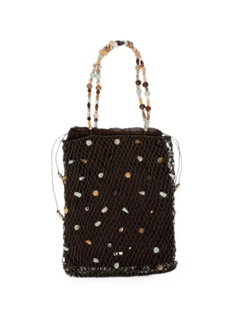 Cult Gaia Mercier bauble-embellished tote bag Brown HDBTT3496LR3776