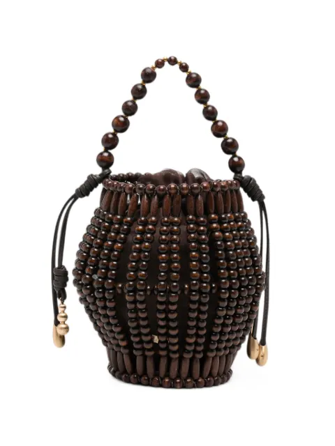 Cult Gaia Lanterna beaded top-bucket bag Brown HDBTH37208WD3854
