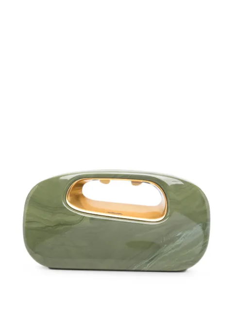 Cult Gaia Amara marbled clutch bag Green HDBCL1027AC2960
