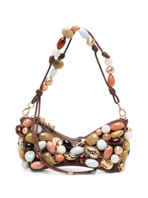Cult Gaia Mercier bauble-embellished shoulder bag Brown CL3496AC2742