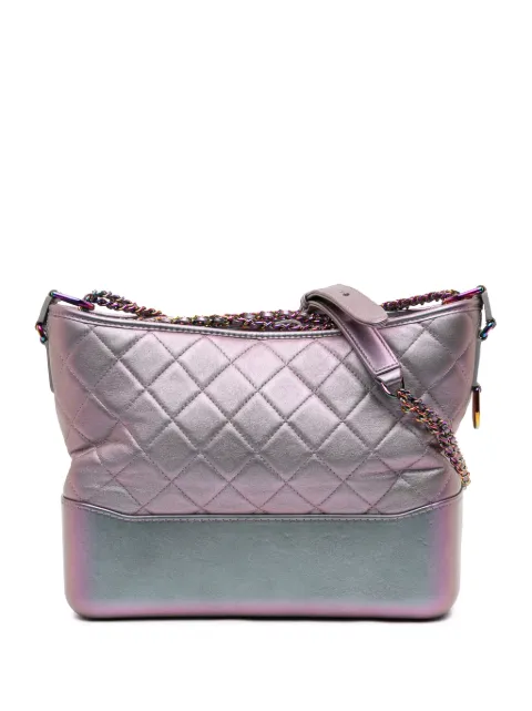 CHANEL Pre-Owned 2017-2018 Medium Iridescent Calfskin Gabrielle crossbody bag Purple 958BD9H0AAXZN70D