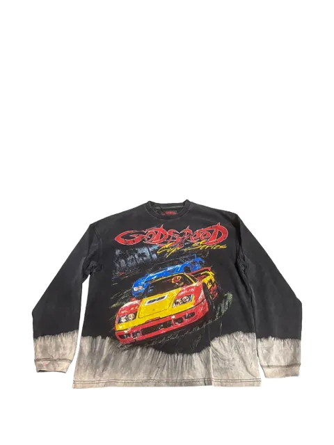 GODSPEED F.T.W LS bleached wash sweater Black GS058