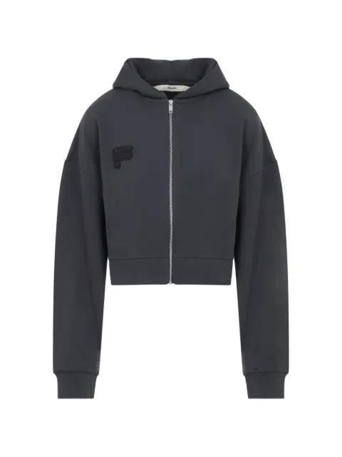Pangaia logo-embroidered zip-up hoodie Grey 10002689