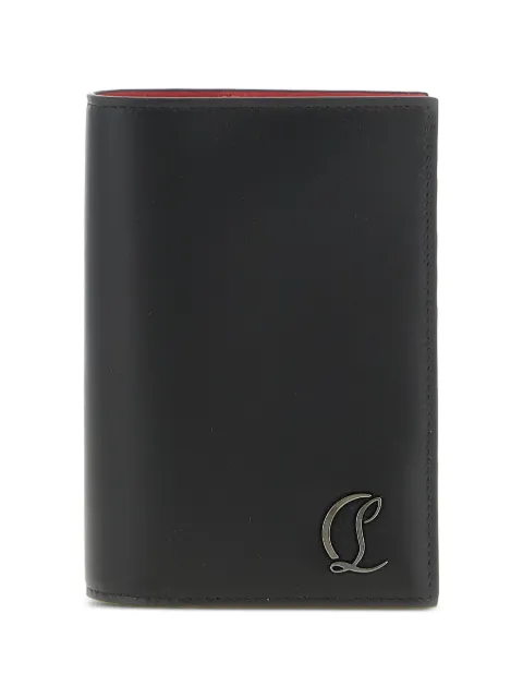 Christian Louboutin Mooncrest metal-logo embossed passaport holder Black 1265313B078