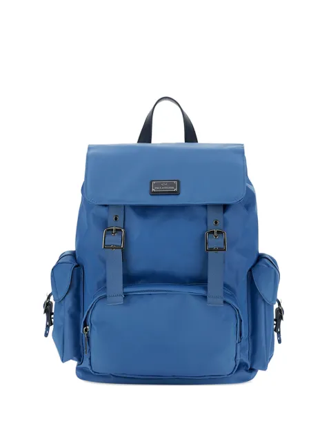 Paul & Shark Milano leather-trim backpack Blue 25418107191