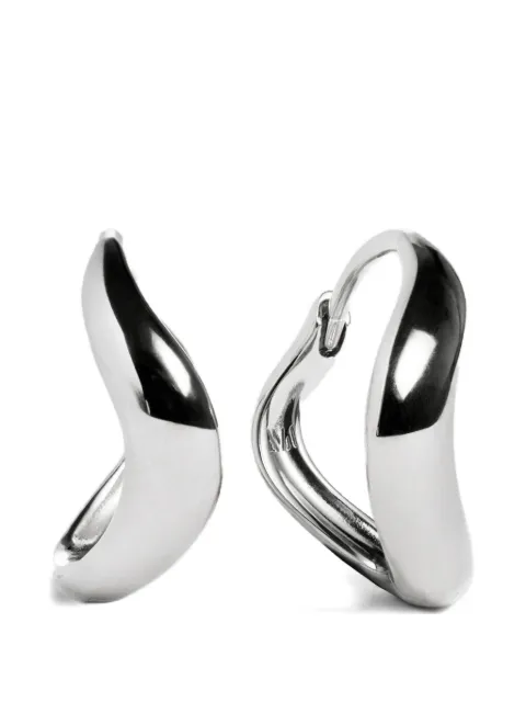Monica Vinader Swirl huggie earrings Silver SSEASWRHNON