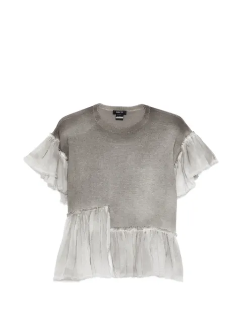 Avant Toi ruffled T-shirt Grey 226SD1713PSFVHL