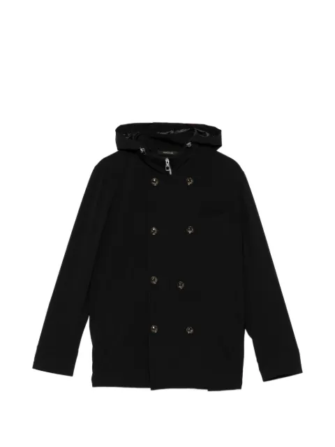 Montecore double-breasted hooded jacket Black S10MUC966