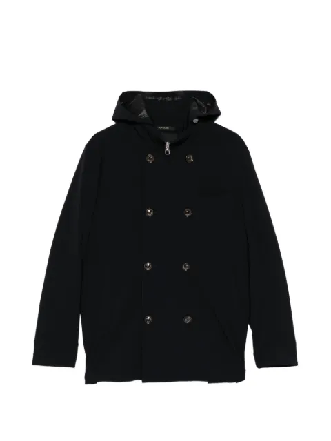 Montecore double-breasted hooded jacket Blue S10MUC966185