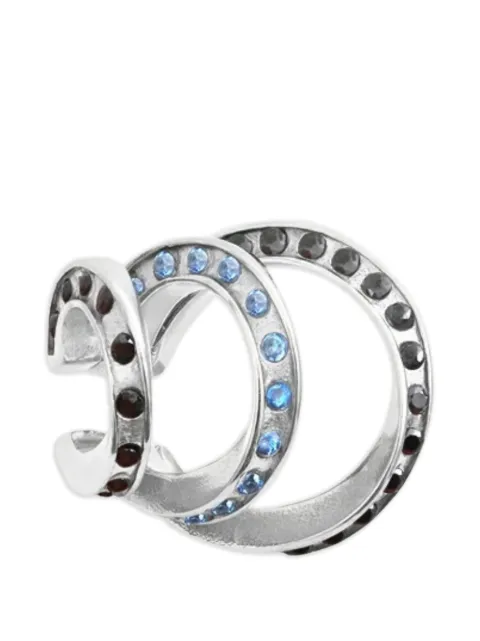 YPARIS Star G aquamarine black steel ring Silver C6EC06C