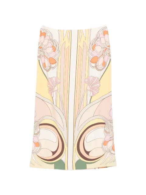 La DoubleJ floral-print midi skirt Neutrals SKI0022VIS011TUL07PI02