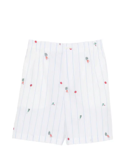 Jacquemus The Caleçon striped embroidered shorts White SOM00539AW00748