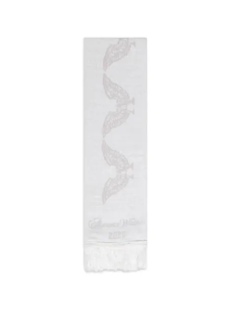 ALEXANDER DIGENOVA tonal white fringed scarf White SOCCERSCARF