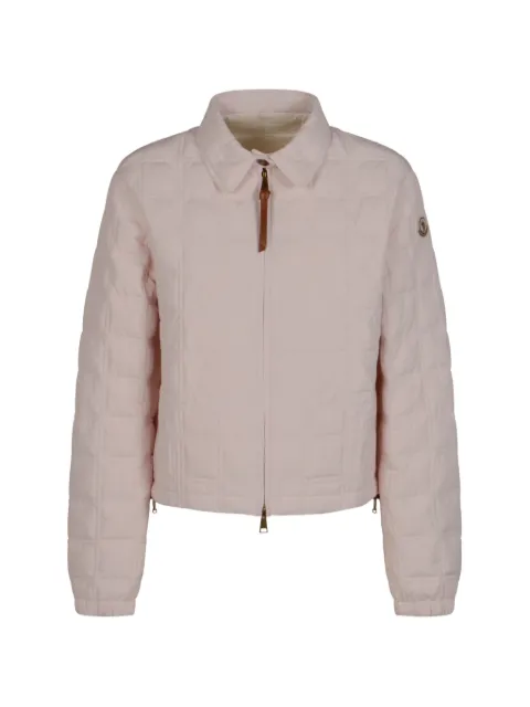Moncler logo-patch quilted puffer jacket Pink L10931A001305996B