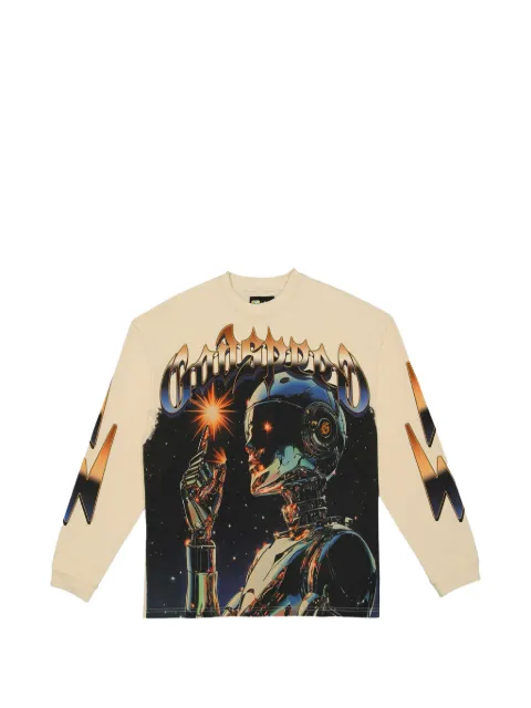 GODSPEED Sputnik graphic long-sleeve T-shirt Neutrals GS041
