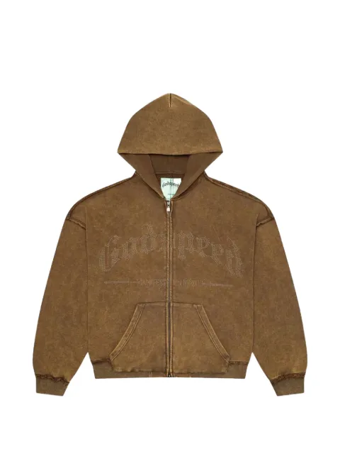 GODSPEED Studded OG Logo studded logo hoodie Brown GS036