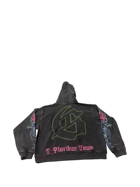 GODSPEED Vandal lettering-embroidery hoodie Grey GS018