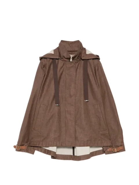 Herno hooded buckle-strap jacket Brown GC000559D17150